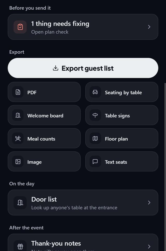Everything the venue asks for: screen from the SeatSpot app