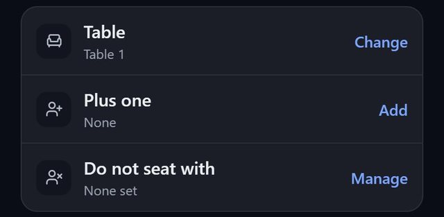 Plus-ones linked to their host: screen from the SeatSpot app